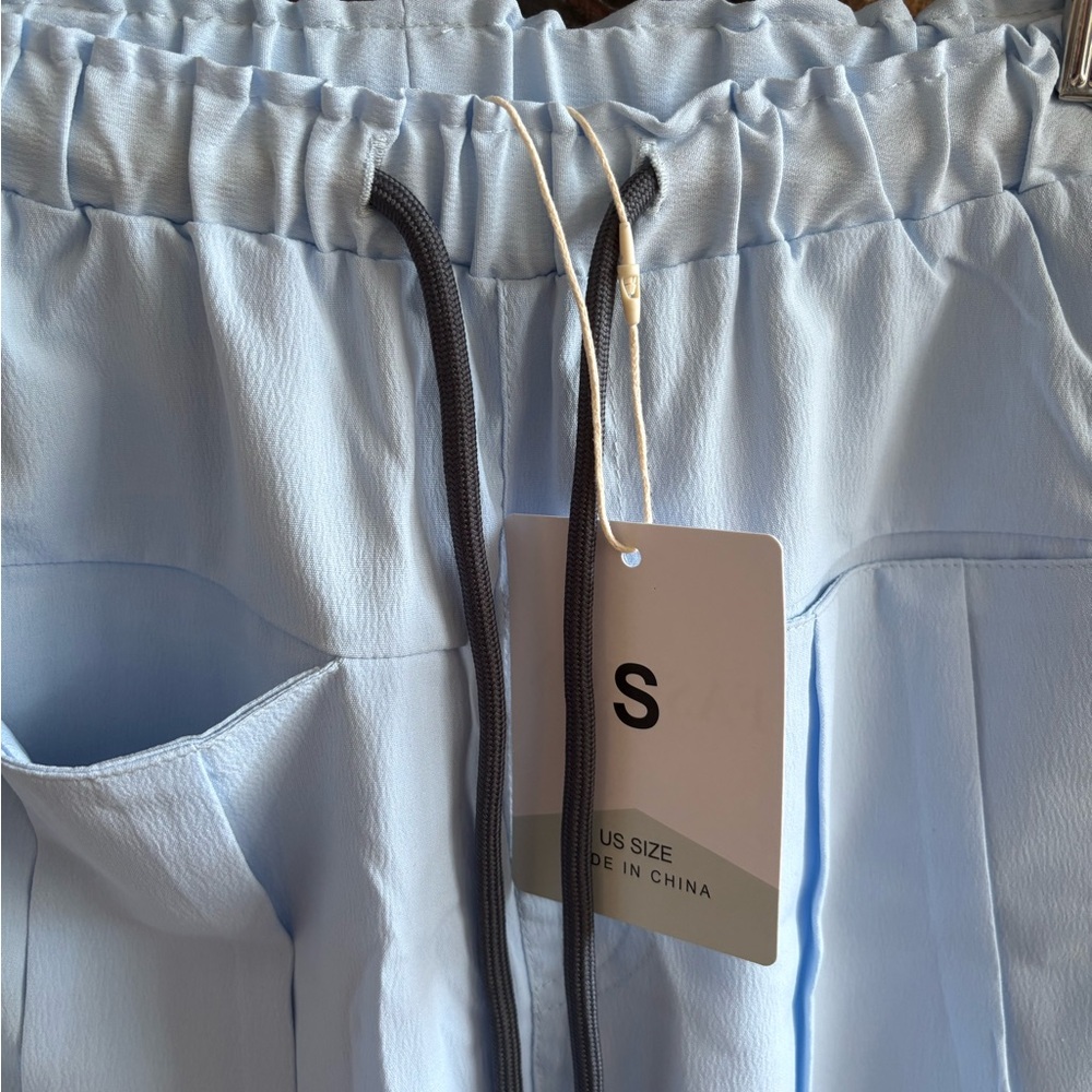 Light Blue Track Pants with Stripes - Picture 3 of 6